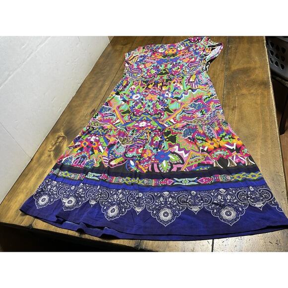 Johnnie Was The Janie Favorite Tiered Tea Length Dress Mix Paisley Pattern XS - Picture 10 of 10